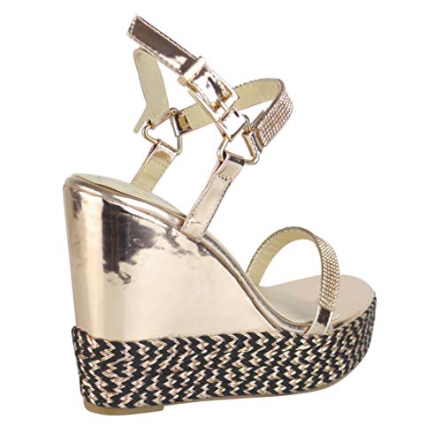 BeMeesh Alpargata Mujer Atada Zapatos Plataforma Sandalias con cuña de Verano