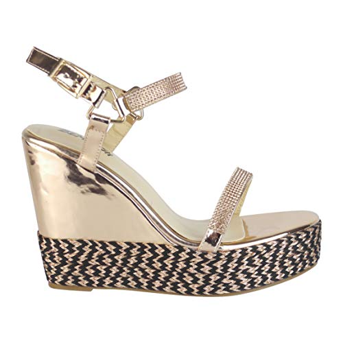 BeMeesh Alpargata Mujer Atada Zapatos Plataforma Sandalias con cuña de Verano