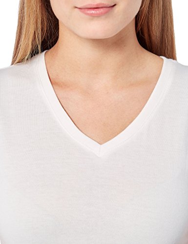 Berydale BD158 Camiseta de manga corta con cuello de pico, Blanco, S, Pack de 3