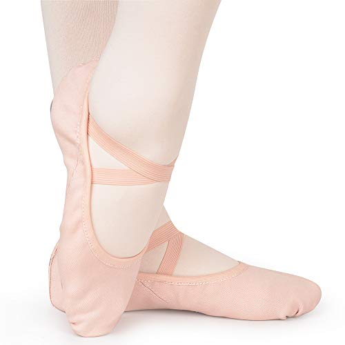 Bezioner Zapatillas de Danza Elástico Media Punta Zapatos de Ballet Baile Suela Partida de Cuero para Niñas y Mujer 38