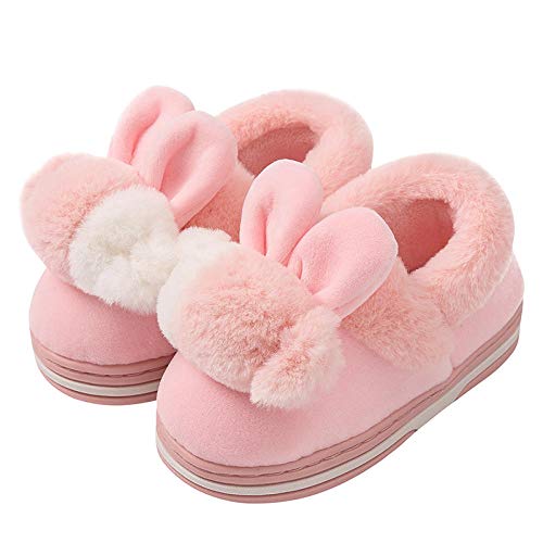 B/H Zapatillas de Invitados,Zapatillas de algodón cálido para niños, Zapatos de Interior de Felpa para el hogar-Gris Oscuro_Twenty Four,Pantunflas Invierno