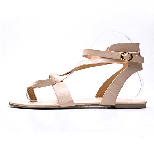 BHYDRY Verano Mujer Damas Sandalias Correa Cruzada Tobillo Plano Romano Zapatos Casuales