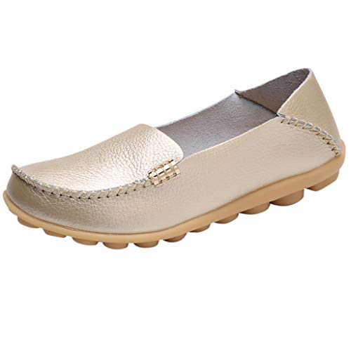 BHYDRY Zapatos Suaves de mamá Zapatos cómodos de Enfermera Zapatos Planos cómodos Naturales para Mujeres