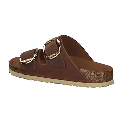 Birkenstock Arizona Big Buckle, Sandalias de Punta Descubierta Mujer, Marrón (Cognac Hex Cognac Cognac Hex Cognac), 39 EU