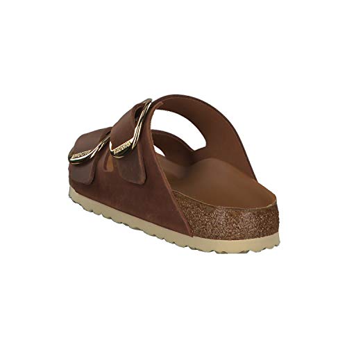 Birkenstock Arizona Big Buckle, Sandalias de Punta Descubierta Mujer, Marrón (Cognac Hex Cognac Cognac Hex Cognac), 39 EU