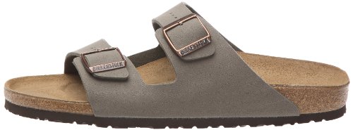 Birkenstock Arizona Birko-Flor Nubuck, Sandalias de Punta Descubierta Unisex Adulto, Beige (Grau (Nubuk Stone), 38