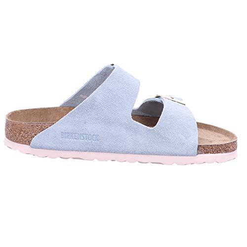 BIRKENSTOCK Arizona SFB Cuir - Sandalias de ante para mujer, color azul claro, color Azul, talla 43 EU