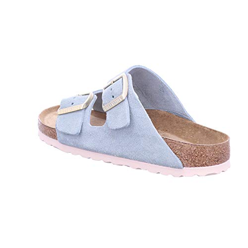 BIRKENSTOCK Arizona SFB Cuir - Sandalias de ante para mujer, color azul claro, color Azul, talla 43 EU