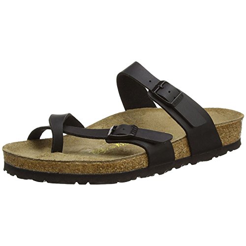 Birkenstock Mayari Birko-Flor, Sandalias de Dedo Mujer, Negro (Schwarz), 39 (normal)