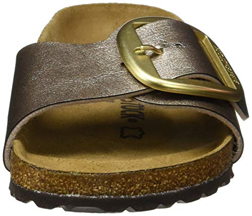 Birkenstock Mules Madrid Big Buckle Birko-Flor Graceful Taupe, Sandalia Mujer, 38 EU Étroit