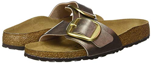 Birkenstock Mules Madrid Big Buckle Birko-Flor Graceful Taupe, Sandalia Mujer, 38 EU Étroit