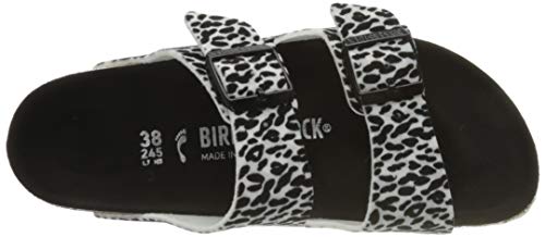 Birkenstock Sandales Arizona Textile Leopard Lilly Black White, Sandalia Mujer, 36 EU