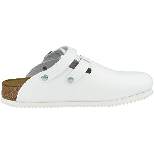 BIRKENSTOCK Zuecos Kay SL unisex para adultos, piel natural, normal, color Blanco, talla 39 EU