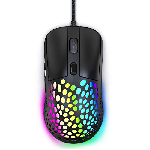 Blade Hawks Ratón Gaming, Ratón RGB Portátil Ligero con 7 Lighting Modes,4 dpi Ajustable,6 Botones,Ratón Juegos con Cable para Windows, Laptop