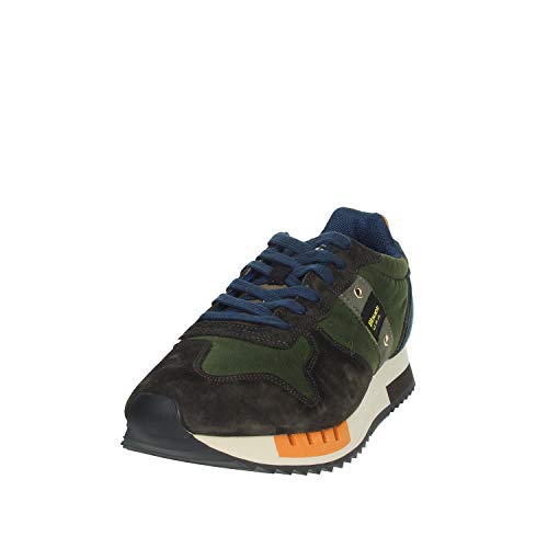 Blauer QUEENS01 Sneakers Hombre Marrón/Verde obscuro 41
