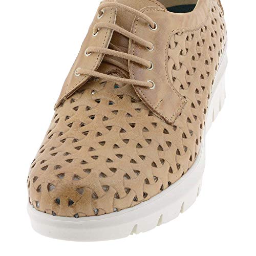 Bluchers Pitilllos Bluchers Piel Plantilla Extraíble con Cordones Talla: 38 Color: Taupe