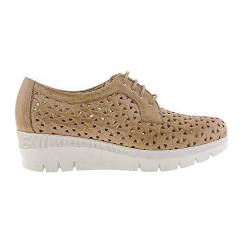 Bluchers Pitilllos Bluchers Piel Plantilla Extraíble con Cordones Talla: 38 Color: Taupe