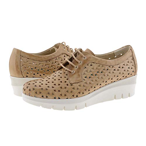 Bluchers Pitilllos Bluchers Piel Plantilla Extraíble con Cordones Talla: 38 Color: Taupe