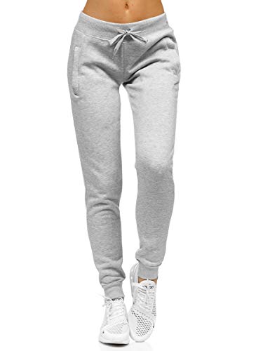 BOLF Mujer Pantalón Deportivo de Chándal Jogger de Algodón J.Style CK-01 Gris L [F6F]