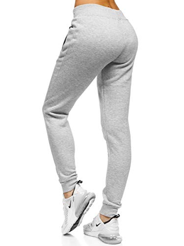 BOLF Mujer Pantalón Deportivo de Chándal Jogger de Algodón J.Style CK-01 Gris L [F6F]