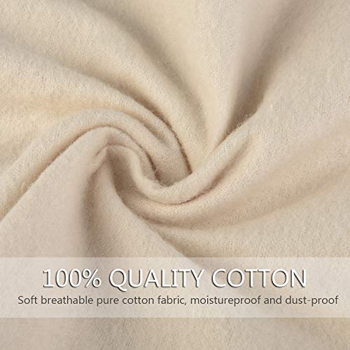 Bolsa para Guardar Zapatos para Hombres y Mujeres 100% algodón con cordón para protección de Viaje y Almacenamiento de Zapatos, Juego de Cuatro Piezas,Beige, Juego de 8er