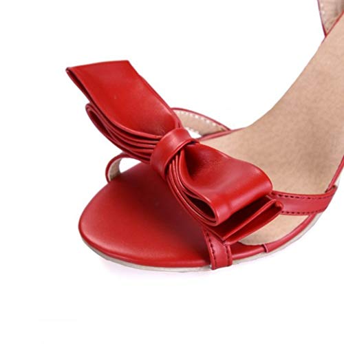 Bombas de tacón fino para mujer Zapatillas de verano con tacón alto Peep-toe Espalda abierta Slingback Mariposa-nudo Zapatos Fiesta Boda Danza Damas Sandalias