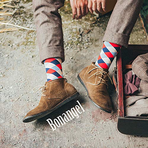 BONANGEL Calcetines Christmas Hombre, Hombres Ocasionales Calcetines Divertidos Impresos de Algodón de Pintura Famosa de Arte Calcetines, Calcetines de Colores de moda