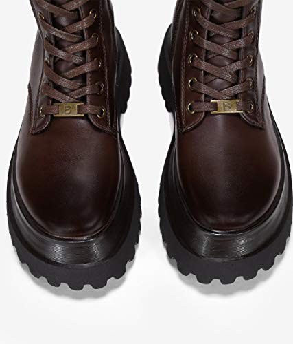 BOSANOVA Botas Altas Militares Marrones con Cordones 38 para Mujer