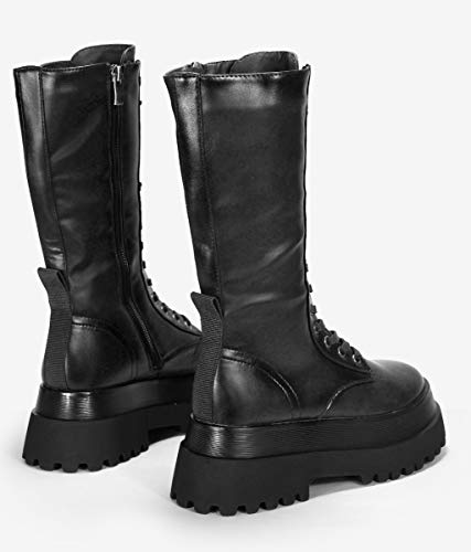 BOSANOVA Botas Altas Negras con Cordones Negro 36