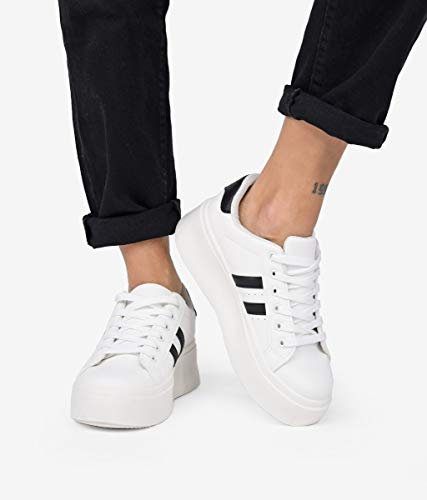 BOSANOVA Zapatillas Blancas con Plataforma Blanco 40