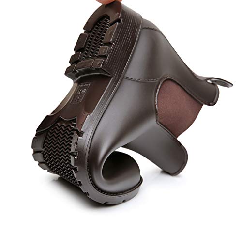 Bota Agua Mujer Hombre Chelsea Jardín Trabajo Lluvia Tobillo Botas Festival Antideslizante Wellington Boots Negro Marrón 34-43 Gris 38