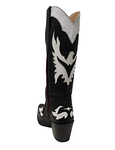 Bota Exe Cowboy Detalle En Contraste Negro 38