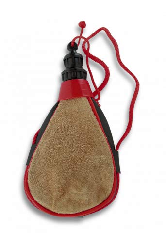 Bota Recta Serraje 1 Litro para Vino, Toros, Cantimplora, Fiestas, Caza, Pesca, Camping, Outdoor, Supervivencia y Bushcraft Albainox 34509 + Portabotellas de regalo