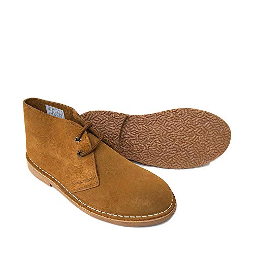 Bota Safari Hombre Piel Serraje Camel