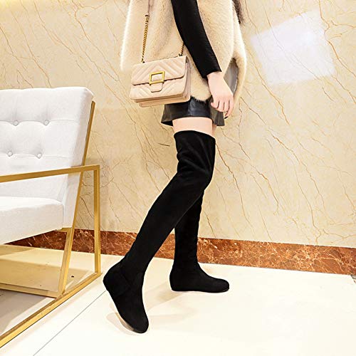 Botas Altas hasta el Muslo para Mujer Ligeras Antideslizantes Planas cálidas para Fiesta de Invierno Informales para Mujer Botas por Encima de la Rodilla