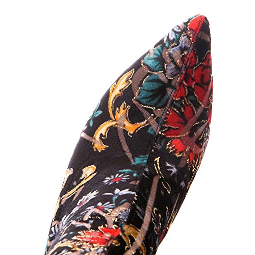 Botas Altas Por Encima De La Rodilla Para Mujer,Botas De Tacón Alto Hasta El Muslo Puntiagudas Elásticas Atractivas, Botas De Tacón De Aguja Delgadas Estilo Banquete De Discoteca Brillante,43 EU