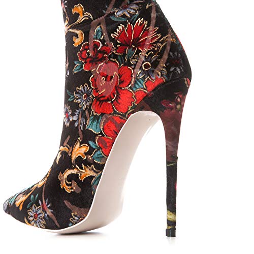 Botas Altas Por Encima De La Rodilla Para Mujer,Botas De Tacón Alto Hasta El Muslo Puntiagudas Elásticas Atractivas, Botas De Tacón De Aguja Delgadas Estilo Banquete De Discoteca Brillante,43 EU