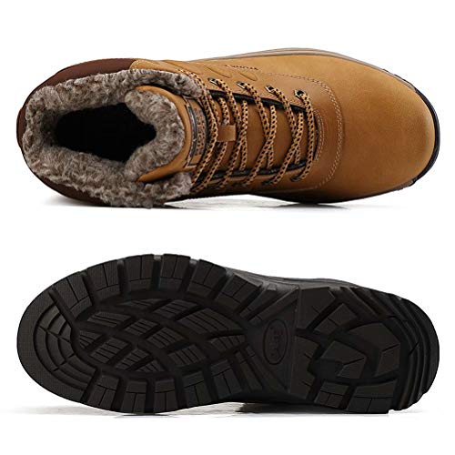 Botas de Invierno para Hombre Calentitas Cómodas Antideslizantes Botas de Nieve Outdoor Impermeables Trekking Zapatos Amarillo 41