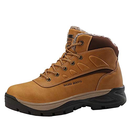 Botas de Invierno para Hombre Calentitas Cómodas Antideslizantes Botas de Nieve Outdoor Impermeables Trekking Zapatos Amarillo 41