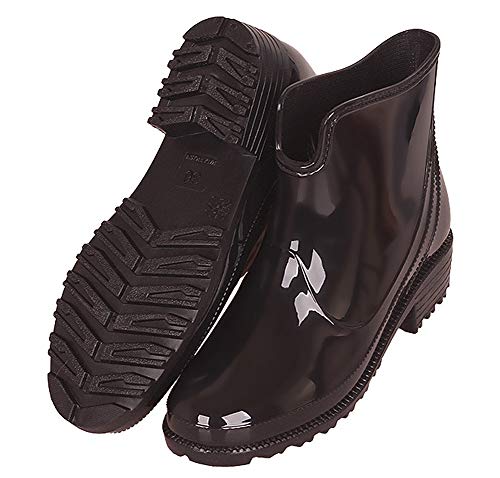 Botas de lluvia antideslizantes para mujer, katiuskas, botines, color Negro, talla 39.5 EU