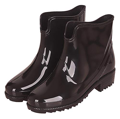 Botas de lluvia antideslizantes para mujer, katiuskas, botines, color Negro, talla 39.5 EU