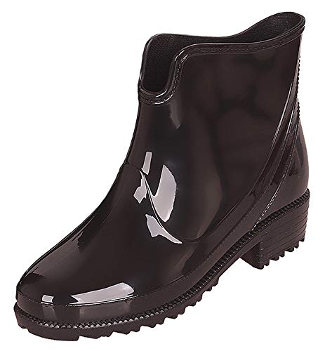 Botas de lluvia antideslizantes para mujer, katiuskas, botines, color Negro, talla 39.5 EU