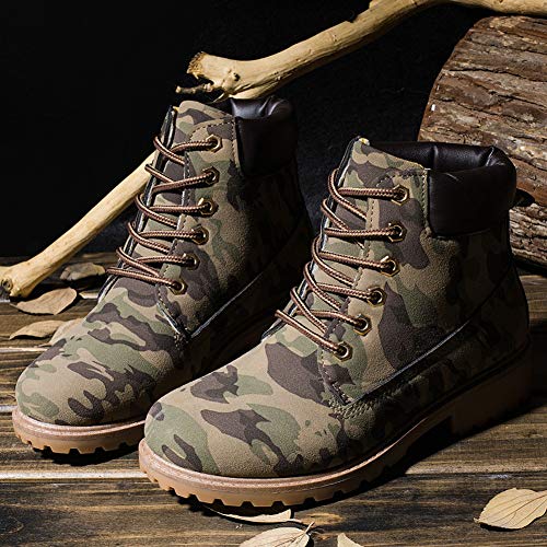 Botas de Moda de Cuero Suave Zapatos Casuales de otoño e Invierno Botas de Trabajo Zapatos Antideslizantes Impermeables