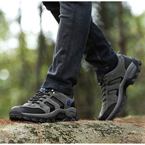 Botas De Montaña Hombre Mas Alta Trekking Zapatos Al Aire Libre Antideslizante Respirable Caminar Alpinismo Enviar Calcetines Gris 45 EU