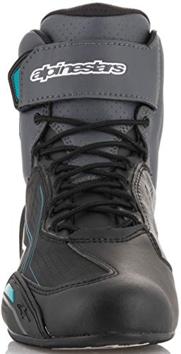 Botas de Moto Alpinestars Stella Faster-3 Shoes Black Gray Ocean, Negro/Gris, 36