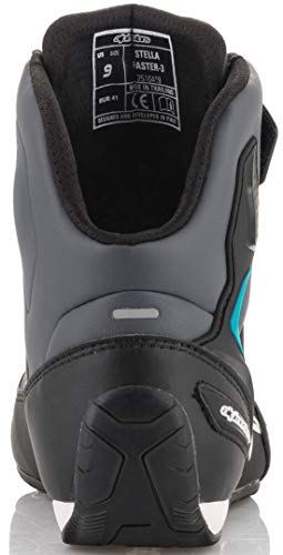 Botas de Moto Alpinestars Stella Faster-3 Shoes Black Gray Ocean, Negro/Gris, 36