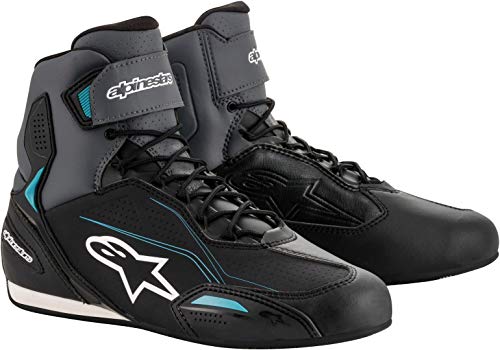 Botas de Moto Alpinestars Stella Faster-3 Shoes Black Gray Ocean, Negro/Gris, 36