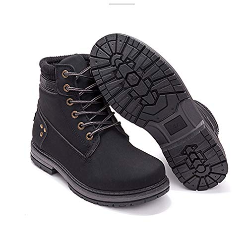Botas de Moto de Moda para el otoño e Invierno Botas de Cuero para Mujer Zapatos de Cuero Antideslizantes Impermeables Casuales a Prueba de Agua.