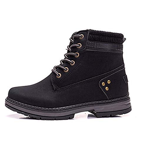 Botas de Moto de Moda para el otoño e Invierno Botas de Cuero para Mujer Zapatos de Cuero Antideslizantes Impermeables Casuales a Prueba de Agua.