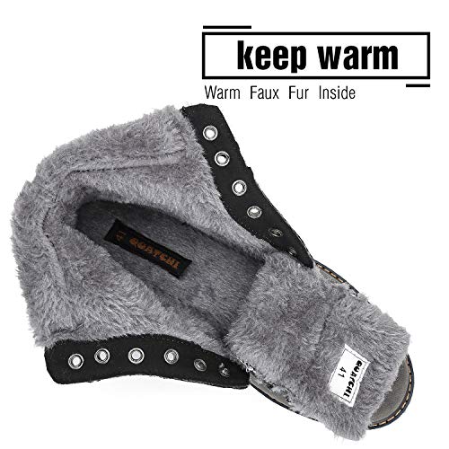 Botas de Nieve Hombre Antideslizante Invierno Botines Calientes Trekking Aire Libre Zapatos Gris 41